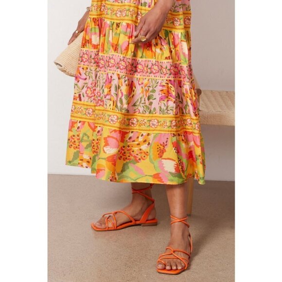 💕FARM RIO💕 Mixed Fruits Paradise Midi Dress ~ Small S NWT - Picture 6 of 16